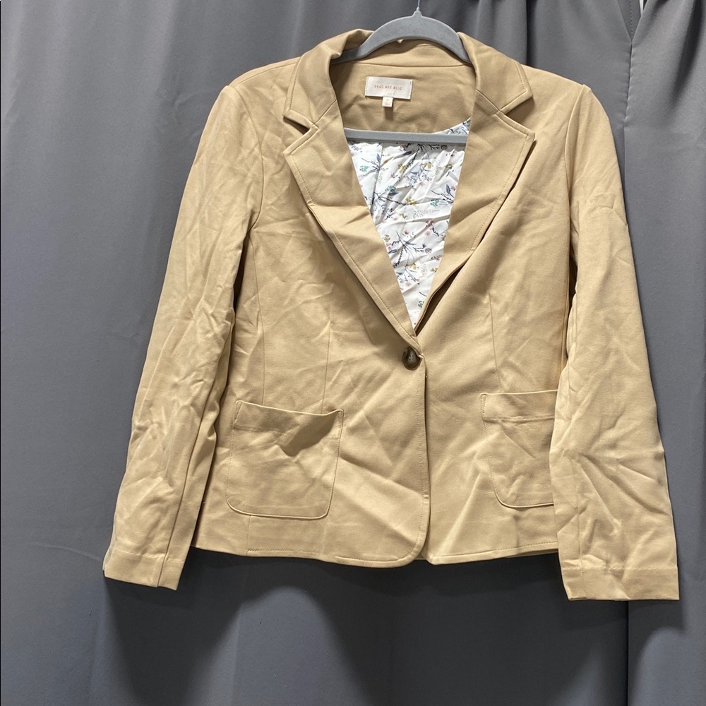 Skies Are Blue Beige Women’s Suit Jacket - Size SP